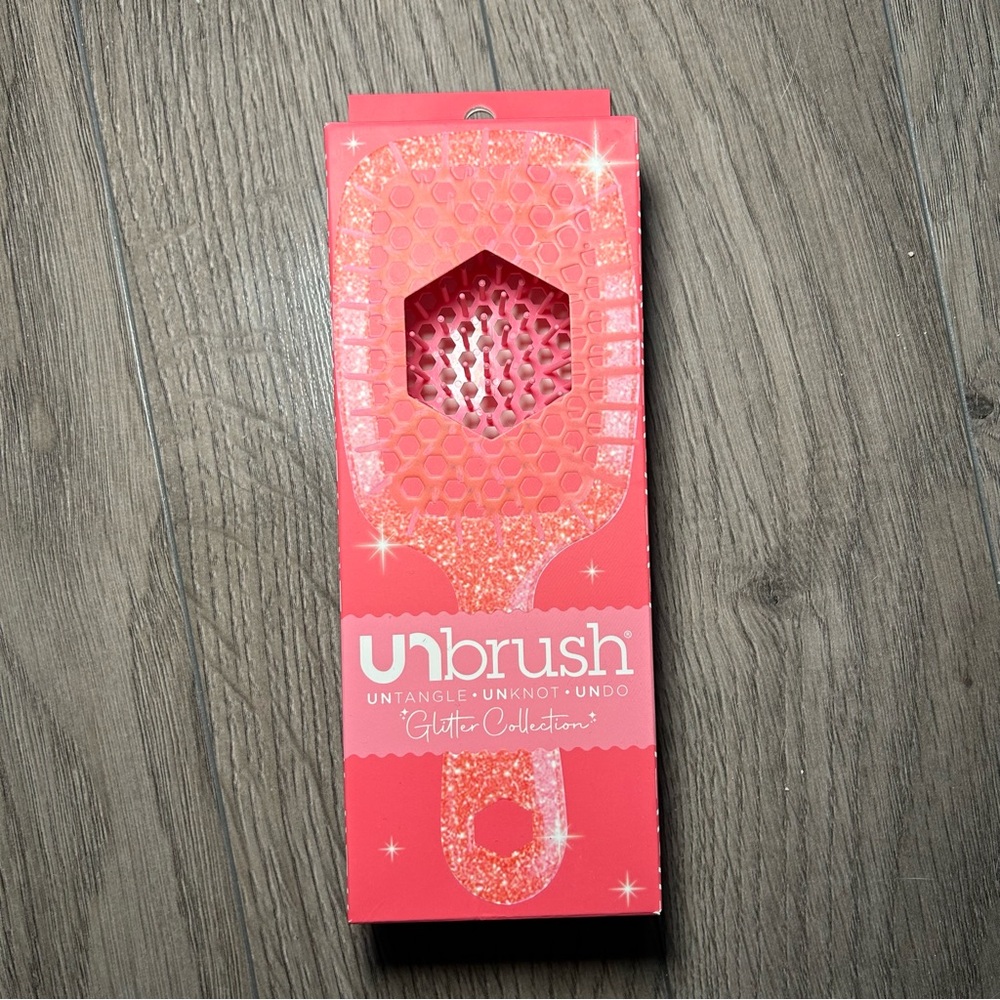 NWT UNbrush Detangling Hair Brush Glitter Collection in Ruby - Picture 2 of 5